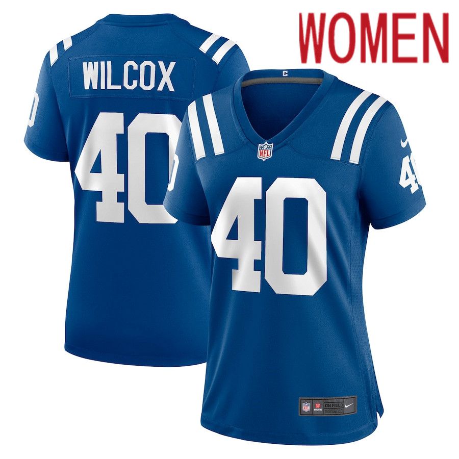 Women Indianapolis Colts #40 Chris Wilcox Nike Royal Game NFL Jersey